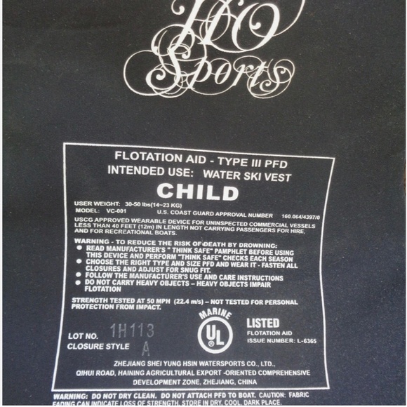 HO SPORTS Girl Pink Life Vest Size 30 to 50 lbs Life Jacket - Picture 3 of 4